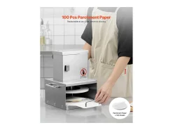 Prensa para Masa SucceBuy Eléctrica, Placa 15 cm, Prensa para Pizza de Acero Inoxidable, Formadora de Pizza Comercial de Grosor Ajustable, para Cafés