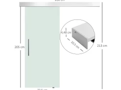 Puerta corredera transparente 200x213 cm HOMCOM