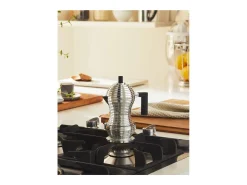PULCINA, Cafetera con mango negro para 6 tazas, Alessi