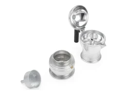 PULCINA, Cafetera con mango negro para 6 tazas, Alessi