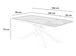 Pulse - Mesa extensible (140/190 x 90 cm) en melamina negra