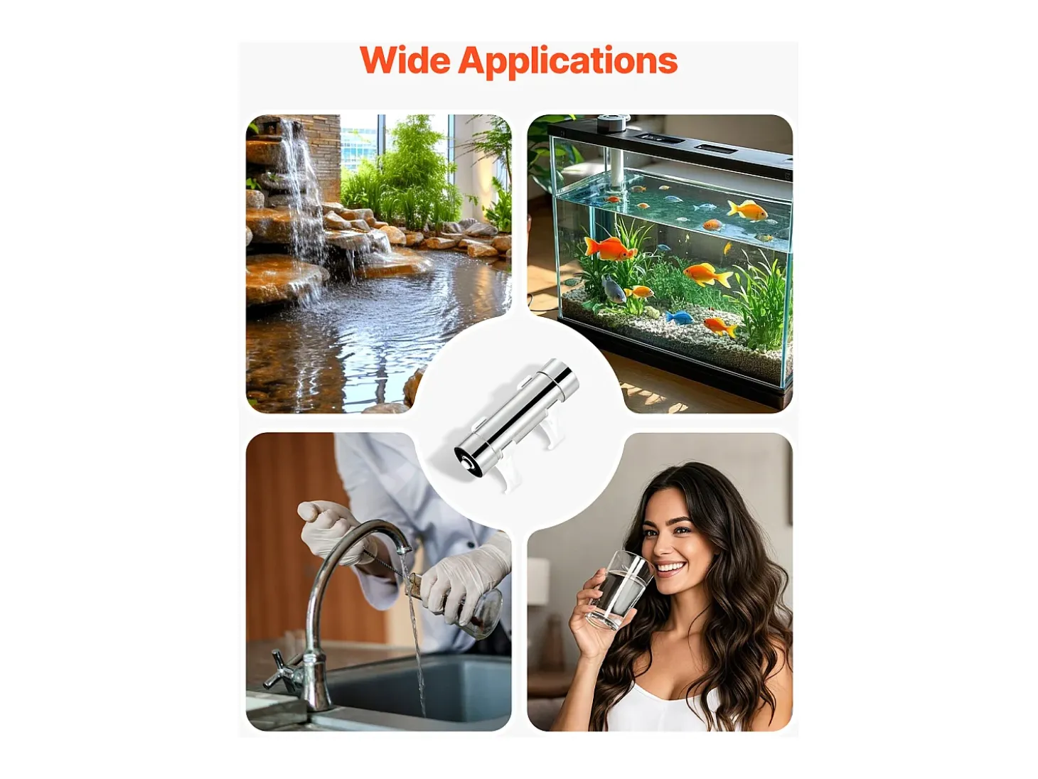 Purificador de Agua UV SucceBuy, Filtración Ultravioleta, Caudal de 3,785 l/min
