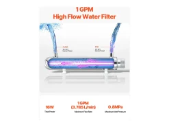 Purificador de Agua UV SucceBuy, Filtración Ultravioleta, Caudal de 3,785 l/min