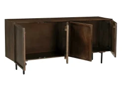 QUADRO-Aparador de 4 puertas en madera maciza marrón