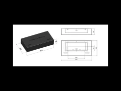 Quemador de bioetanol insertable de encimera negro mate en acero inoxidable 40cm