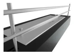 Quemador de bioetanol insertable de encimera negro mate en acero inoxidable de 60 cm con parrilla