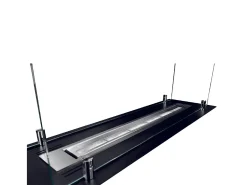 Quemador de chimenea de bioetanol fabricado en acero con cristal de 65 cm.