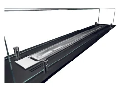 Quemador de chimenea de bioetanol fabricado en acero con cristal de 100 cm.