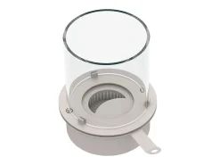 Quemador redondo con cristal para chimenea de bioetanol, biochimenea de acero inoxidable, 3 lt diámetro 30 cm