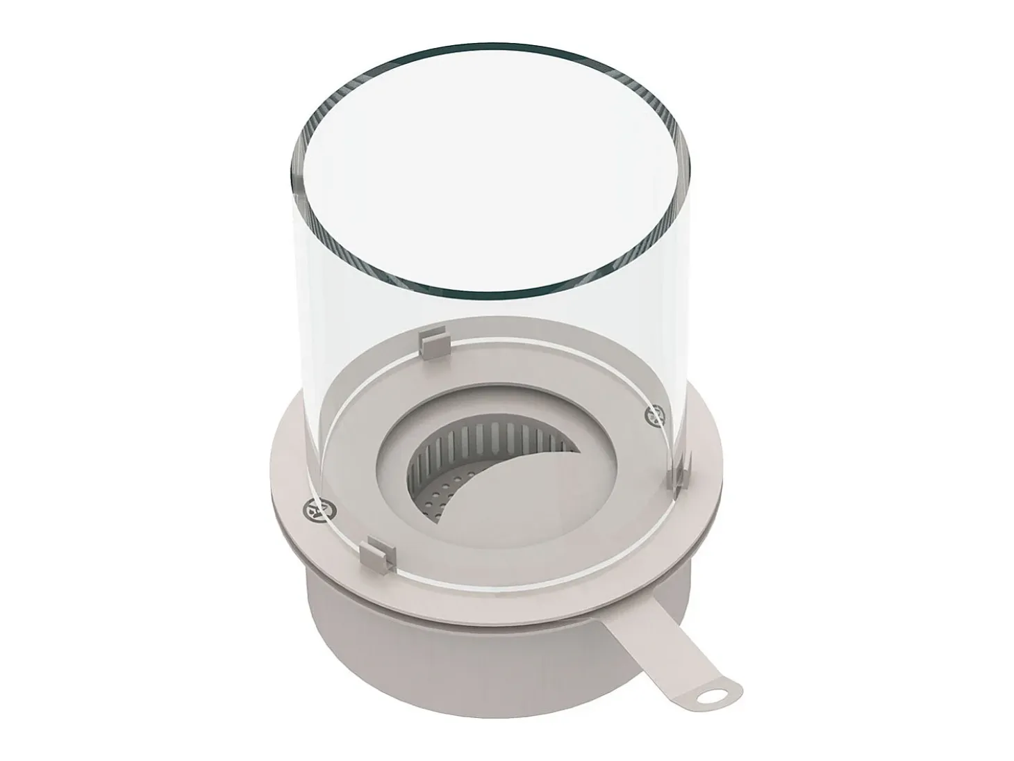 Quemador redondo con cristal para chimenea de bioetanol, biochimenea de acero inoxidable, 3 lt diámetro 30 cm