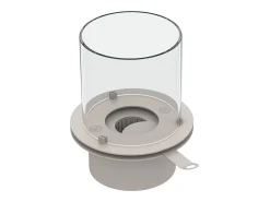 Quemador redondo con cristal para chimenea de bioetanol de acero inoxidable biochimenea 1,5 lt d.25