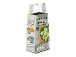 Rallador de 4 Caras de Acero Inoxidable 24cm Plata Utensilio de Corte Mango