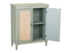 Recibidor de madera con 2 puertas con rejillas