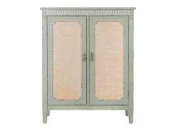 Recibidor de madera con 2 puertas con rejillas