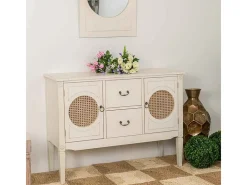 Recibidor De Madera Con Dos Cajones Y Dos Puertas Con Rejillas