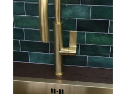 Reflet mezclador para fregadero dorado cepillado Essebagno