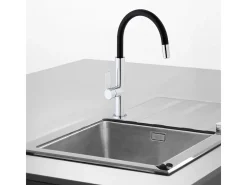 Reflet mezclador para fregadero cromado y negro Essebagno