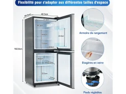 Refrigerador de 106 litros con 7 configuraciones de temperatura e iluminación LED - Plateado