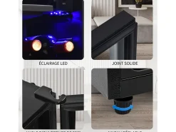 Refrigerador de 76 litros con iluminación LED - Estantes ajustables - Negro