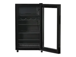 Refrigerador de 76 litros con iluminación LED - Estantes ajustables - Negro
