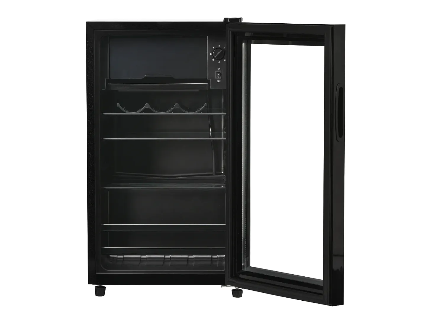 Refrigerador de 76 litros con iluminación LED - Estantes ajustables - Negro