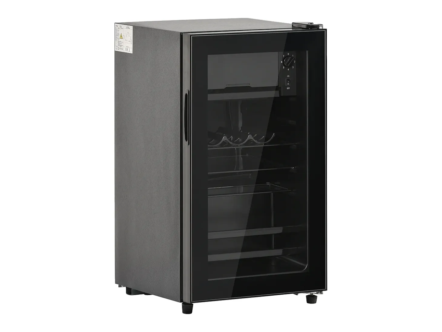Refrigerador de 76 litros con iluminación LED - Estantes ajustables - Negro