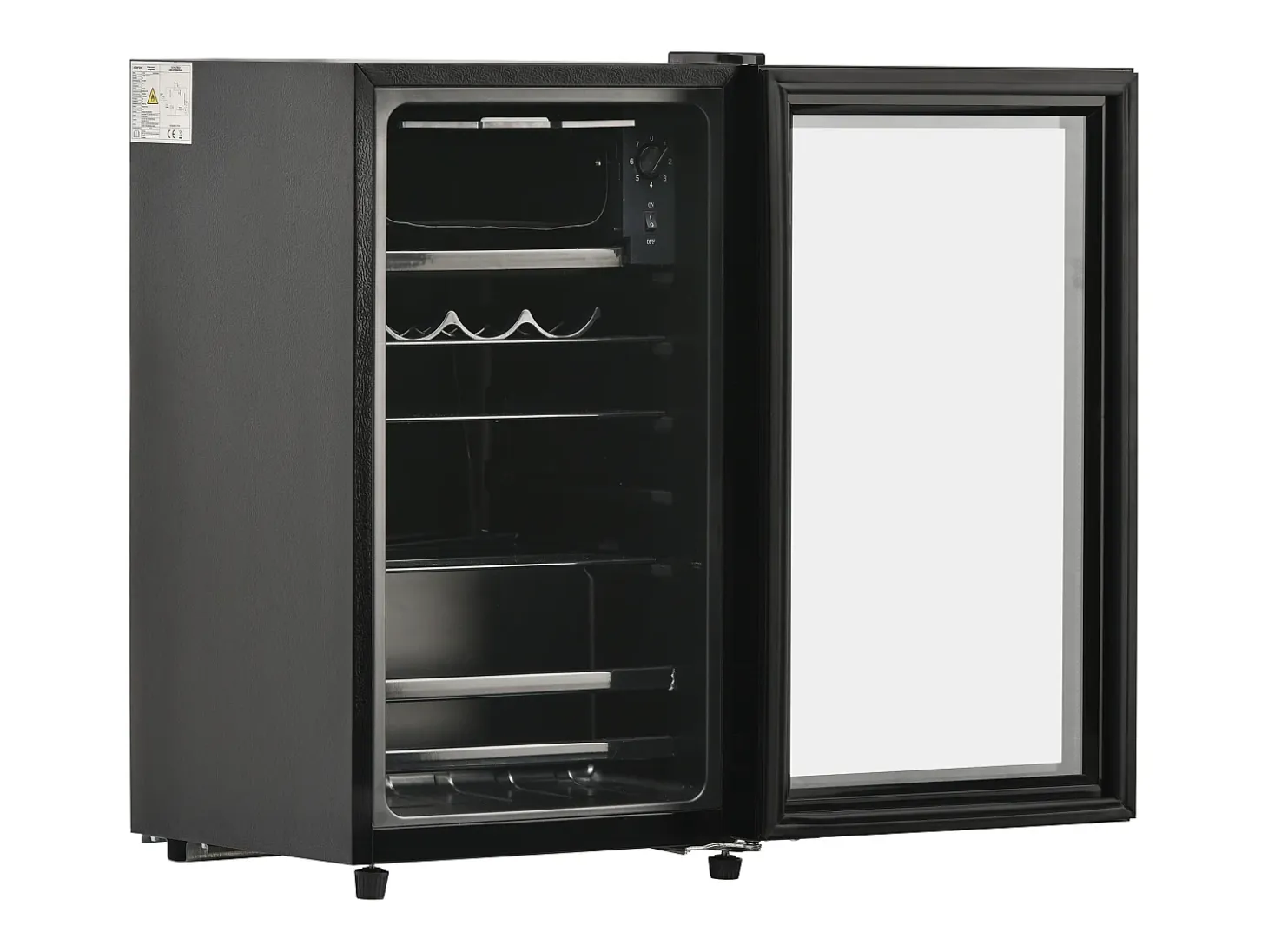 Refrigerador de 76 litros con iluminación LED - Estantes ajustables - Negro