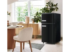 Refrigerador de doble puerta con ajustes y ruedas - 72L - 120kWh/año - Nivel de ruido bajo de 39 dB - 45x46x91cm