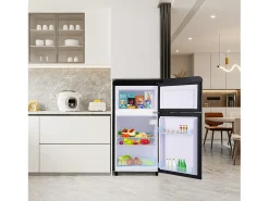 Refrigerador de doble puerta con ajustes y ruedas - 72L - 120kWh/año - Nivel de ruido bajo de 39 dB - 45x46x91cm