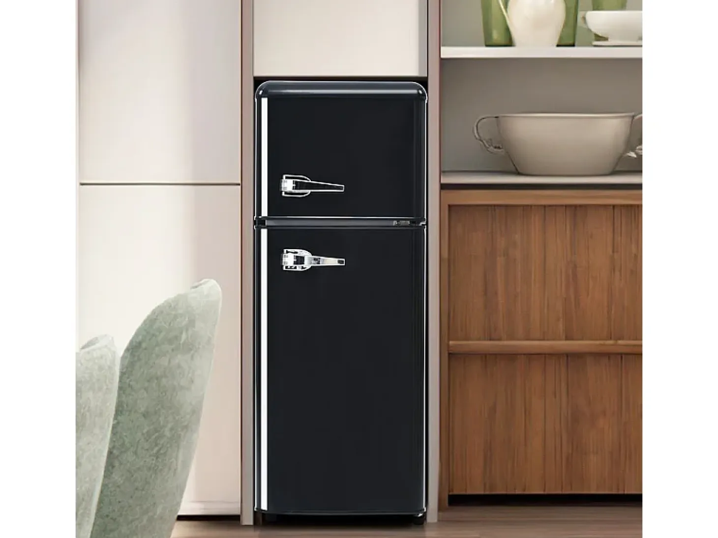 Refrigerador 28L+64L, -27°C~13°C, 116 kWh/año, 45dB, eficiencia energética D, Negro, 41x45.5x105.5cm