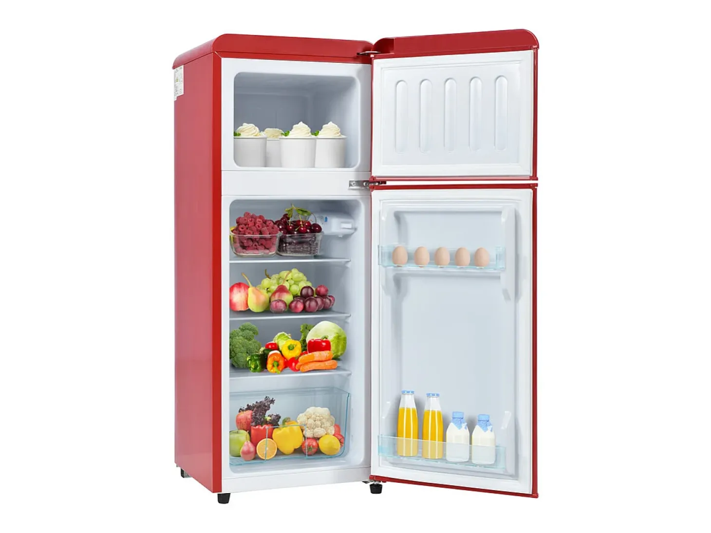 Refrigerador 28L+64L, -27°C~13°C, 116 kWh/año, 45dB, eficiencia energética D, Rojo, 41x45.5x105.5cm