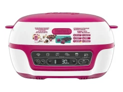 Robot de cocina pastelero Tefal Cake Factory Délices 1100W blanco/frambuesa con 5 programas y moldes CreaBake incluidos