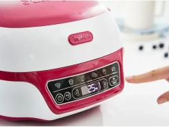 Robot de cocina pastelero Tefal Cake Factory Délices 1100W blanco/frambuesa con 5 programas y moldes CreaBake incluidos