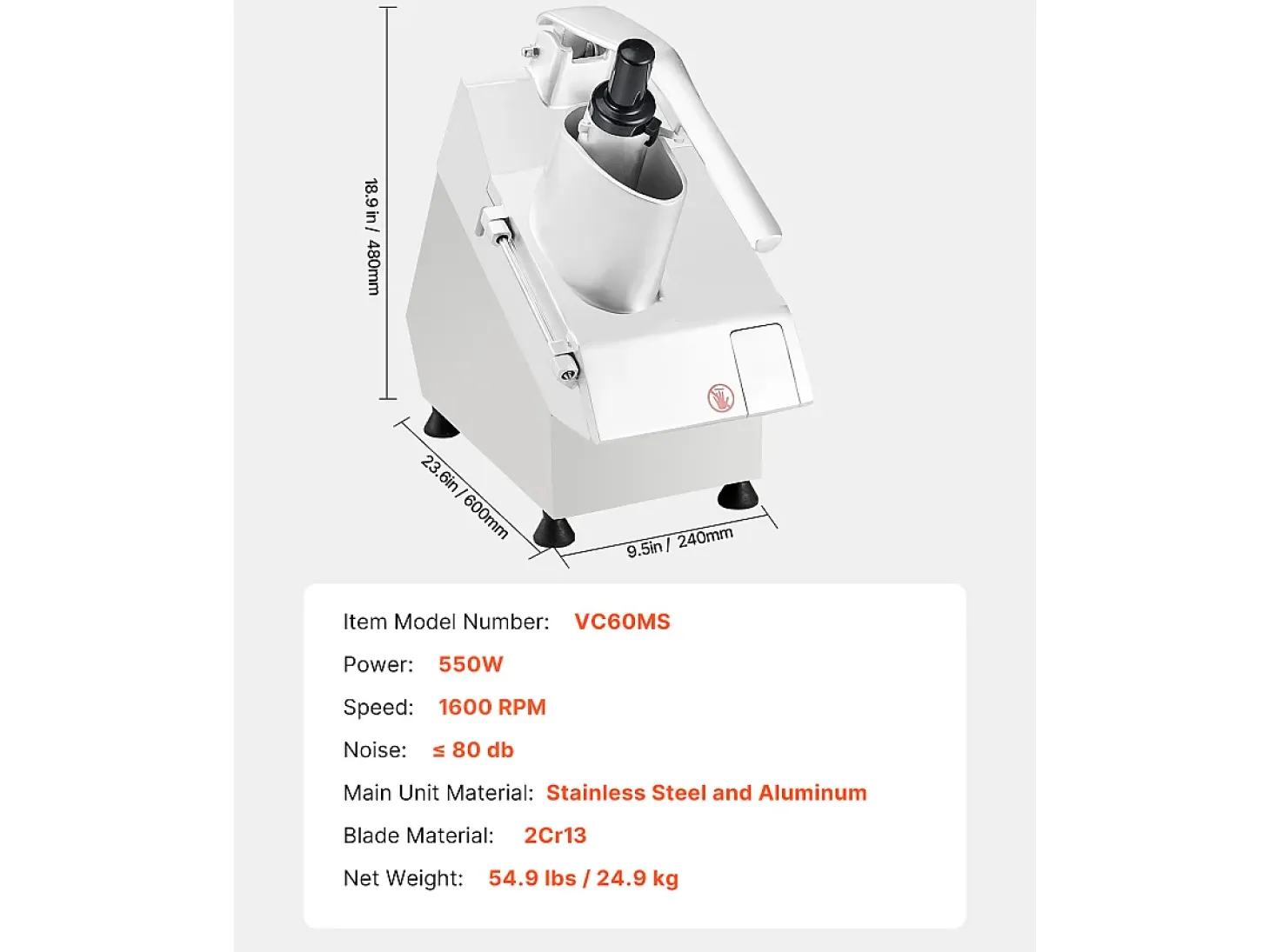 Robot de Cocina y Picadora de Verduras SucceBuy, 550 W, 6 Cuchillas