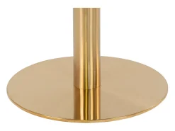 Ronde eettafel PIZA – Wit marmereffect en poten van goudkleurig messing-Diámetro 110 cm