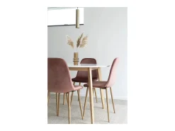 Ronde tafel VOJENS – Scandinavische elegantie en alledaagse gezelligheid-Color Blanco