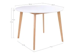 Ronde tafel VOJENS – Scandinavische elegantie en alledaagse gezelligheid-Color Blanco