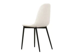 SALLY-Silla de tejido rizado crema con patas de metal (x4)