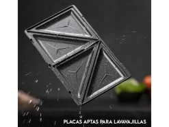 Sandwichera Cecotec Rock'n Toast 1000 3in1 800W 3 placas intercambiables negro