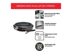 Sartenes Tefal Ingenio Easy Plus 24/28 cm antiadherentes, mango desmontable, no inducción, fabricadas en Francia