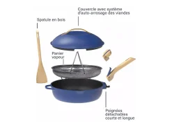 Sartén 8 en 1 de metal reciclado zafiro D28 cm, La Fabuleuse
