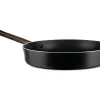 Sartén Alessi PU113/24B de aluminio inoxidable negro, diseño Patricia Urquiola, 38 cm, mango largo ergonómico