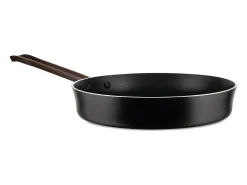 Sartén Alessi PU113/24B de aluminio inoxidable negro, diseño Patricia Urquiola, 38 cm, mango largo ergonómico