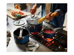 Sartén antiadherente Joseph Joseph Space 19 cm con mango plegable y tapa, apta para inducción y horno hasta 232°C, ahorro de espacio