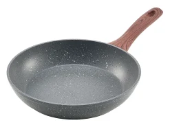 Sartén de Aluminio SucceBuy, 3 Piezas de 25/28/32,5 cm, Sartén Antiadherente Preacondicionada con Mango Resistente al Calor, para Gas, Eléctrica, Gris