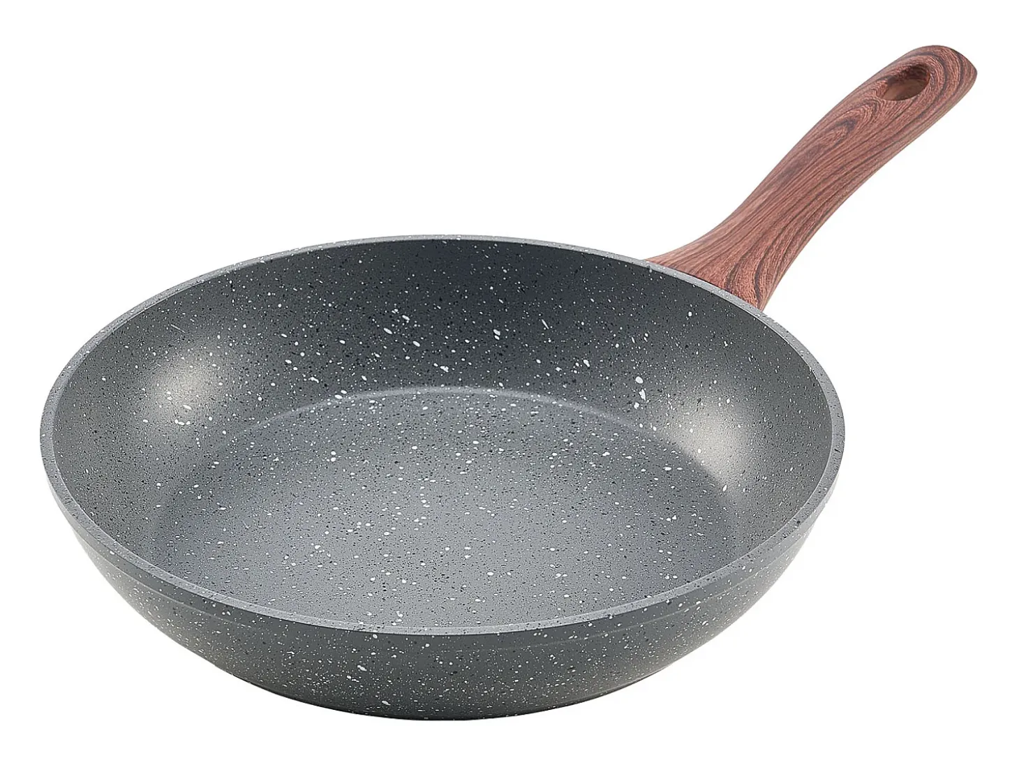 Sartén de Aluminio SucceBuy, 3 Piezas de 25/28/32,5 cm, Sartén Antiadherente Preacondicionada con Mango Resistente al Calor, para Gas, Eléctrica, Gris