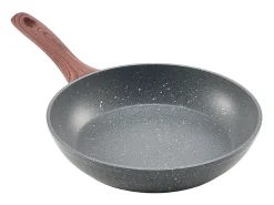 Sartén de Aluminio SucceBuy, 3 Piezas de 25/28/32,5 cm, Sartén Antiadherente Preacondicionada con Mango Resistente al Calor, para Gas, Eléctrica, Gris