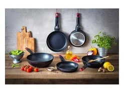 Sartén honda Óptima + Pyrex aluminio forjado negro Ø28 cm