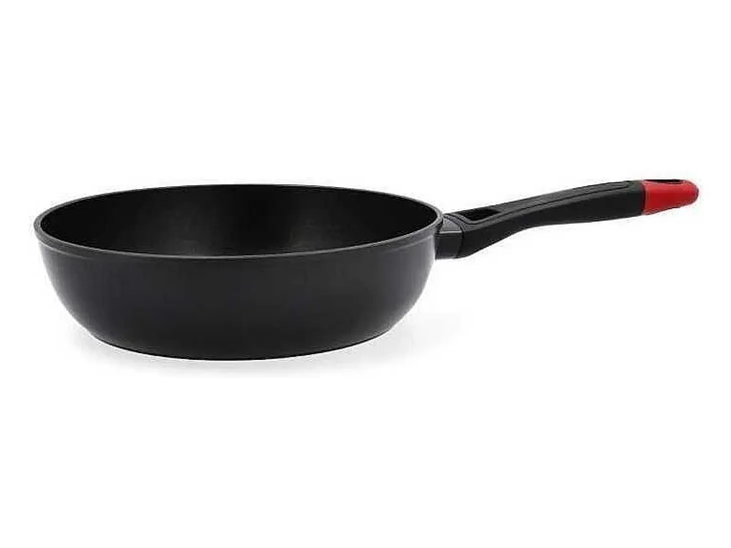 Sartén honda Óptima + Pyrex aluminio forjado negro Ø24 cm