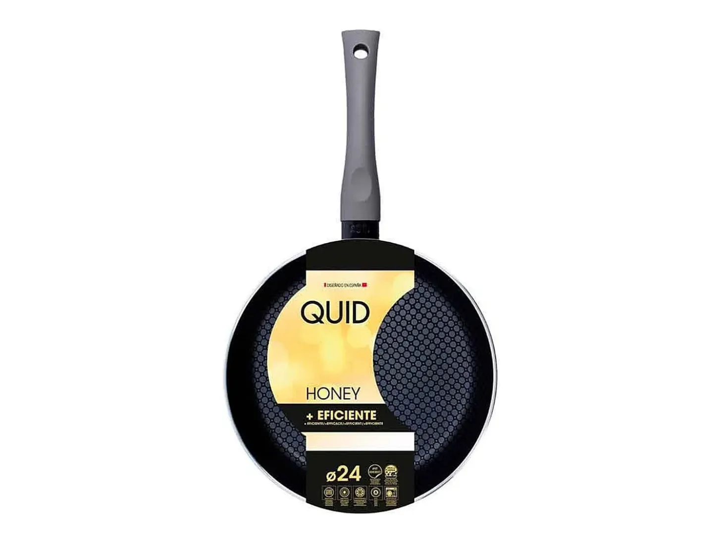 Sartén Honey Quid aluminio estampado antiadherente negro Ø24 cm